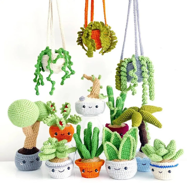 Amigurumis de Plantas Tejidas por @knotmonster