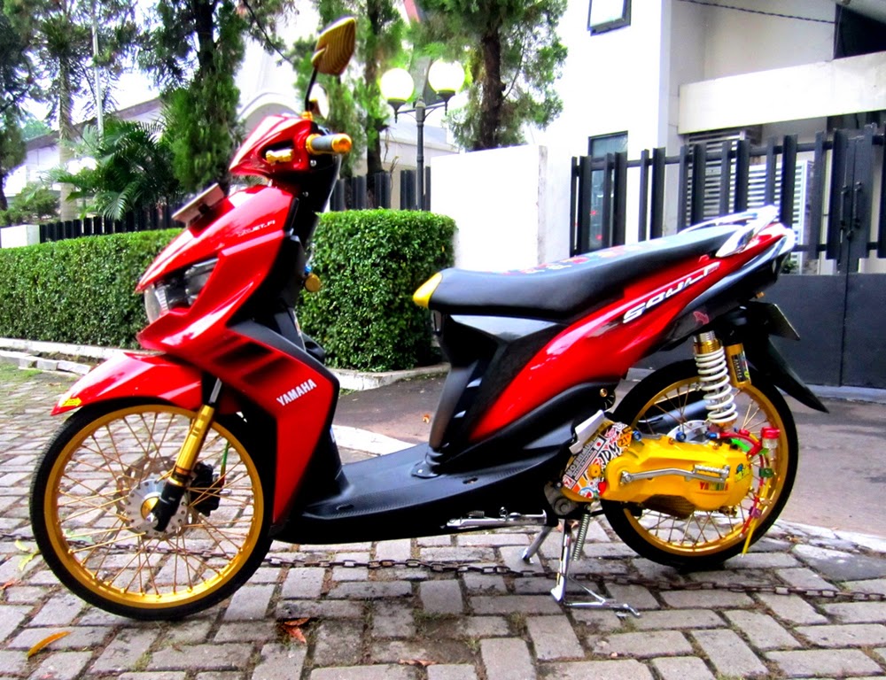 mio sporty merah modifikasi ring 17  tahun ini