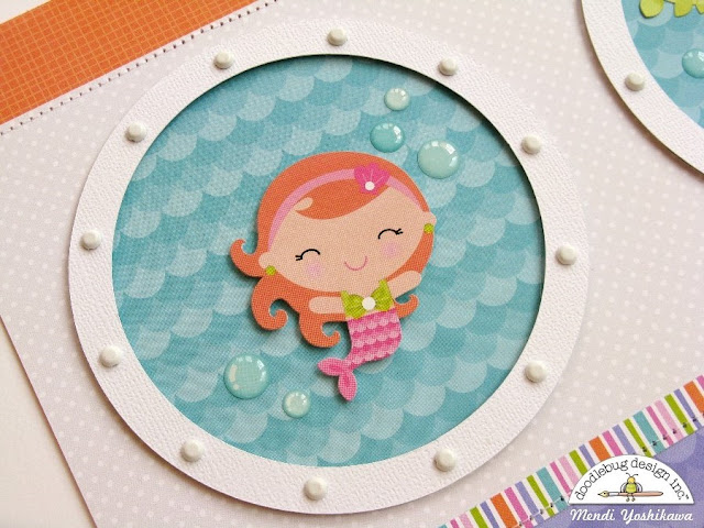 Doodlebug Design Under The Sea 2-page Scrapbook Layout by Mendi Yoshikawa