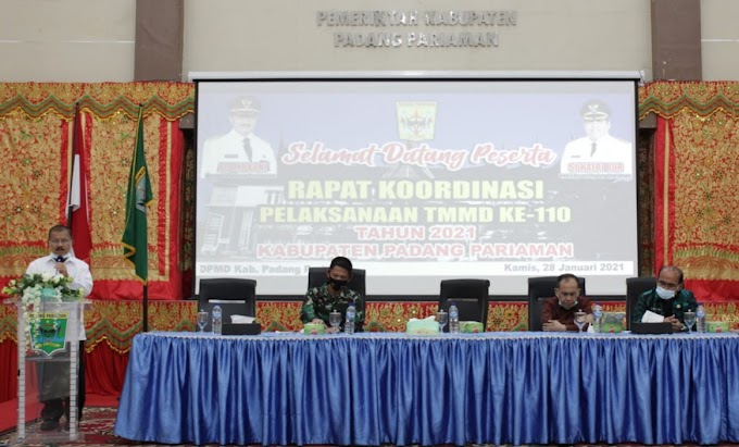 Bupati Ali Mukhni : Pemerintah Kabupaten Pariaman Mendukung Penuh TMMD  ke-110