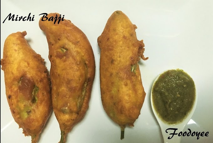 Mirchi Bajji / Mirchi Bada - Stuffed Chilli Fritters