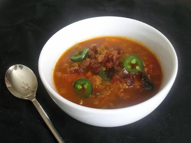 Roasted Red Pepper Tomato Lentil Soup