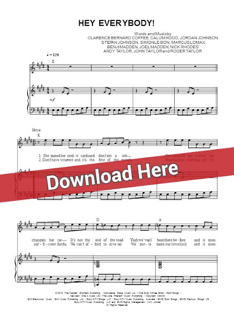 5 seconds of summer, 5 sos, hey everybody!, sheet music, piano notes, klavier, noten, download, how to play, learn, instrument, keyboard, bass