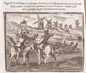 Windmills image from 1674 edition of Don Quixote