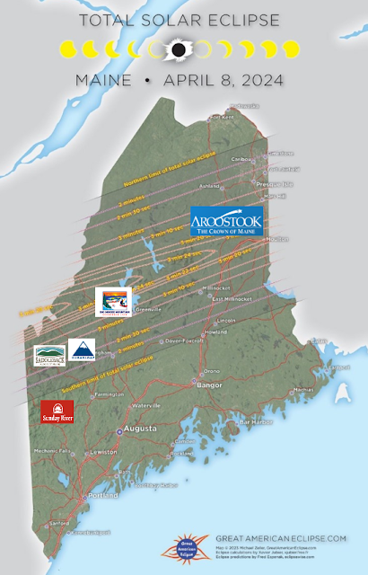 2024 Maine Solar Eclipse Map