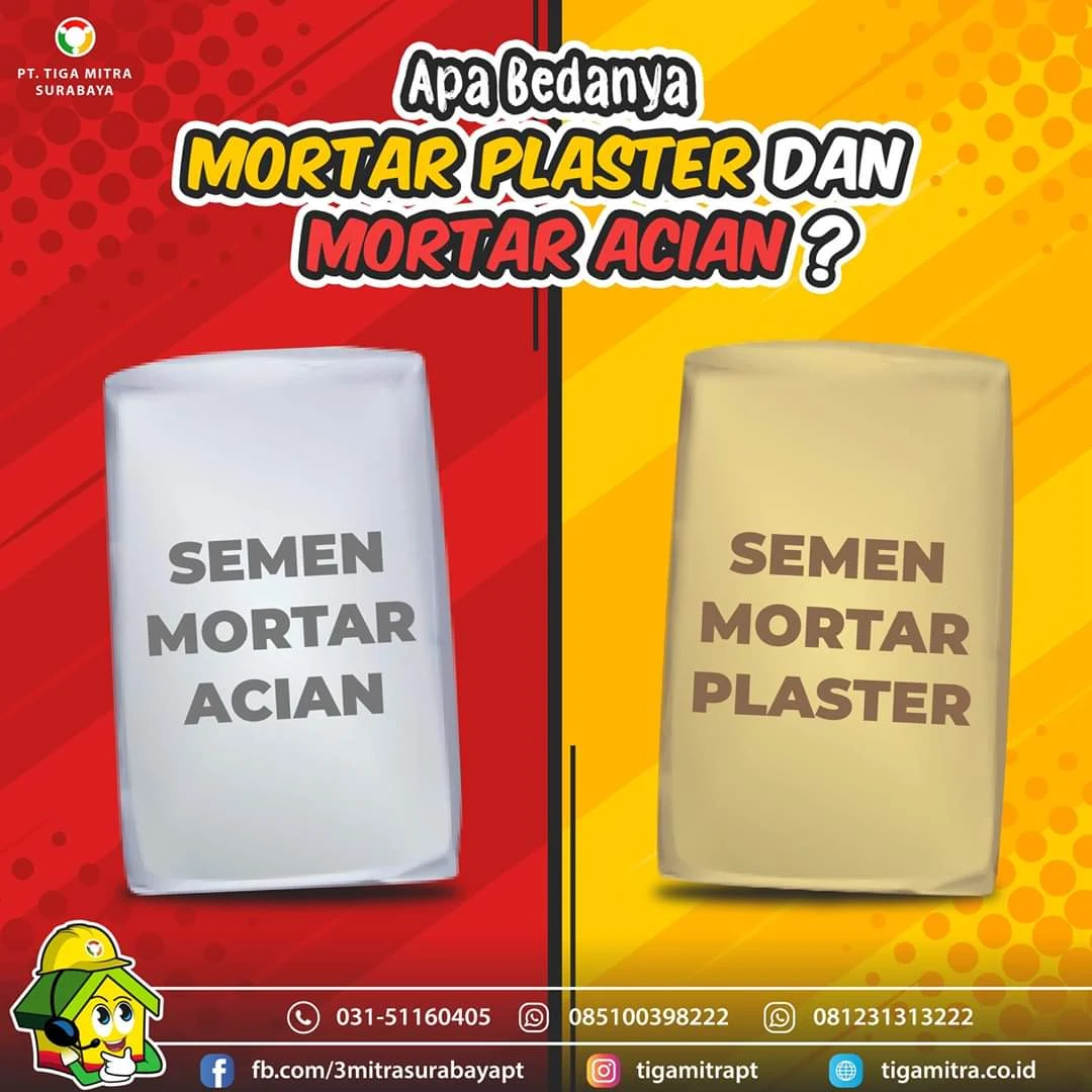 Perbedaan Semen Mortar dan Acian