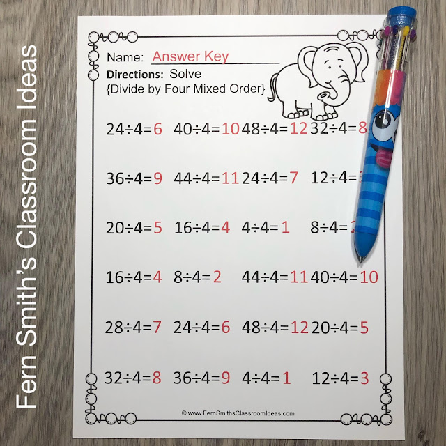 Click Here to Download This Color By Number Divide By 4 Math Resource For Your Class Today!