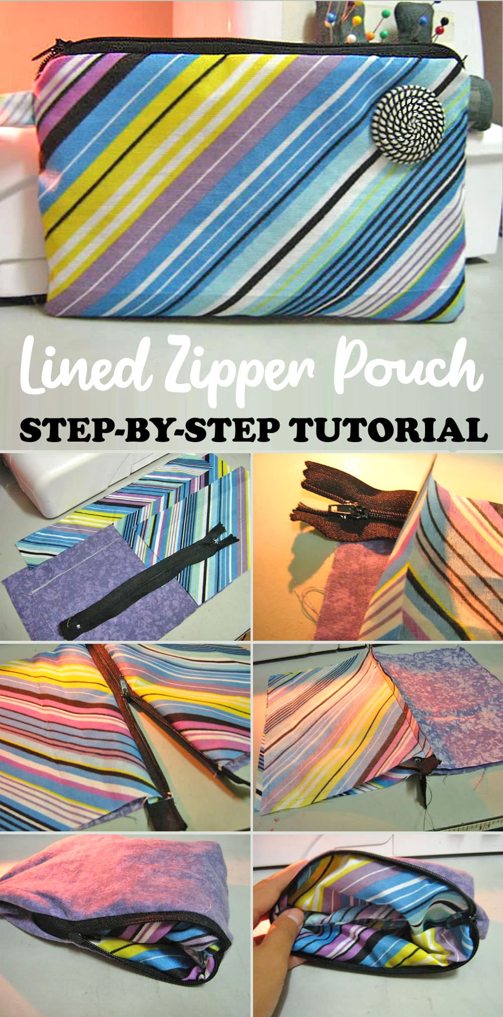 How to Sew a Lined Zipper Pouch