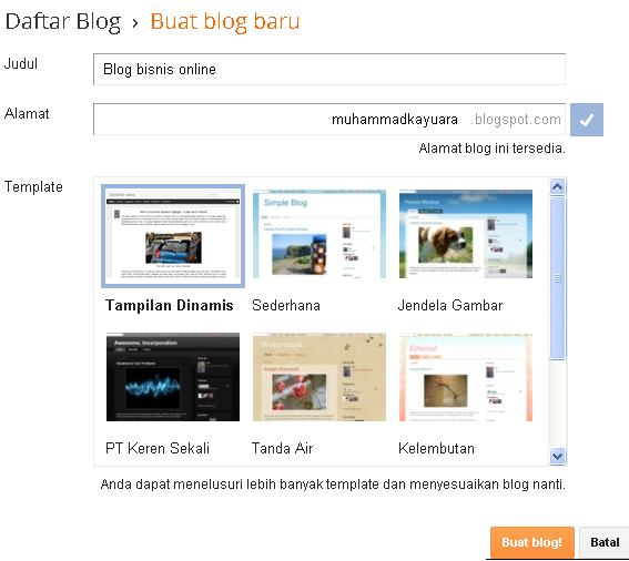 cara membuat blog blogspot