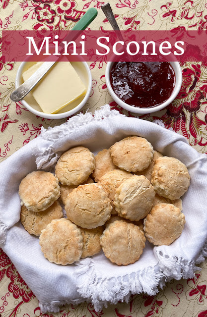 Food Lust People Love: These fluffy two-bite mini scones are a wonderful addition to your breakfast table. Serve them hot so that pat of butter will melt inside when you split them in two!