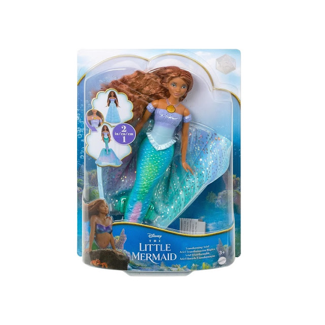 Poupée originale en boite Disney 2023 : Ariel 2en1, de sirène à humaine.