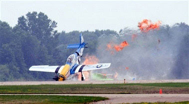 AirVenture P-51 Mustangs war-plane collision