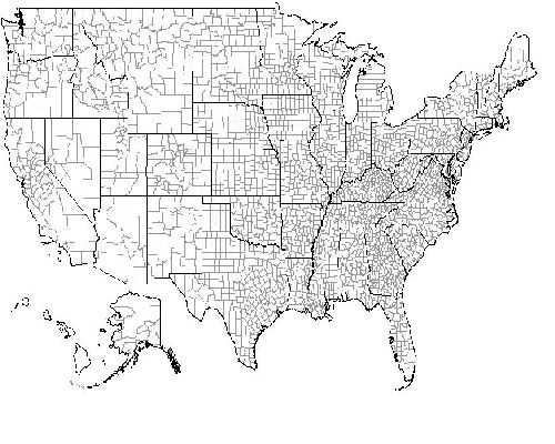 County Map Of The United States