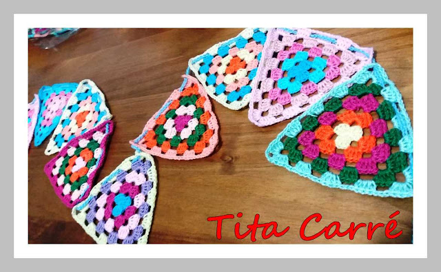 Banderinhas em crochet para uma barraquinha de criança