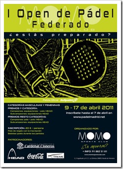 CARTEL I TORNEO padel FEDERADO momo sports club 2011 [800x600]