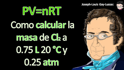 ¿Cuánto pesan 0,75 L de cloro, Cl2, medidos a 20°C y 0,25 atm de presión?