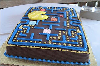 Pacman themed birthday cake