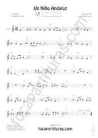  Flauta Travesera, flauta dulce y flauta de pico Partitura de Un Niño Andaluz Sheet Music for Flute and Recorder Music Scores