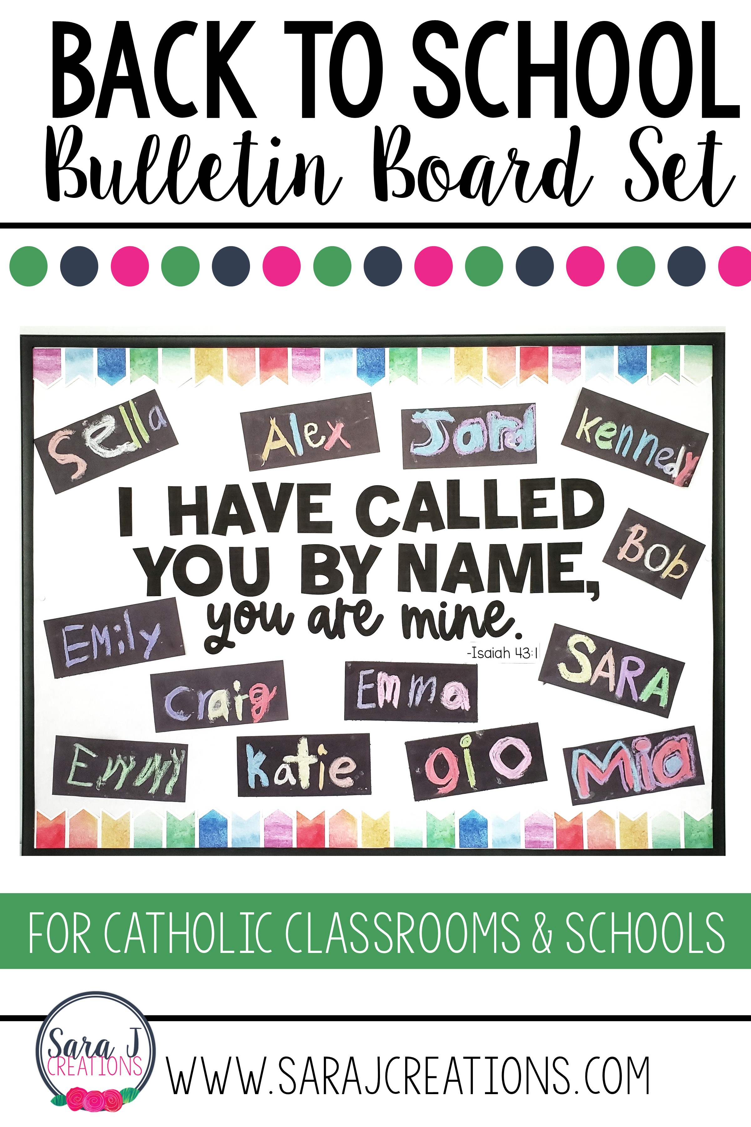 Use student names to decorate this scripture verse. Perfect for back to school for a Catholic classroom.