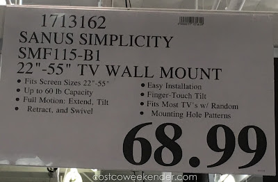 Deal for the Sanus Simplicity SMF115-B1 TV Wall Mount at Costco