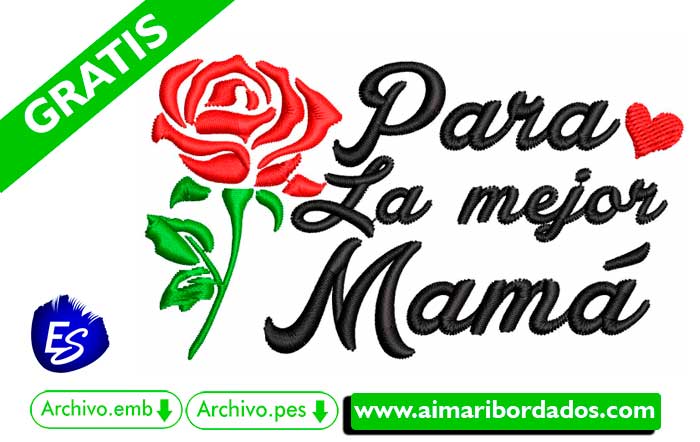 Bordado Para la Mejor Mamá descargar Gratis