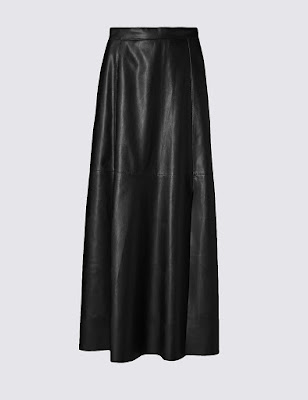 Marks and Spencer Limited Collection Faux Leather a line midi skirt