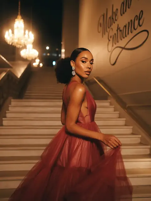 Dramatic Mesh or Tulle Dres