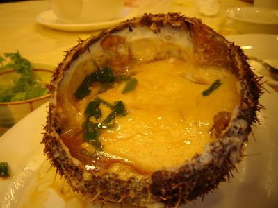 Hoi Tam (I dunno what's this called in English). Looks like a coconut shell from the outside but it's a seafood