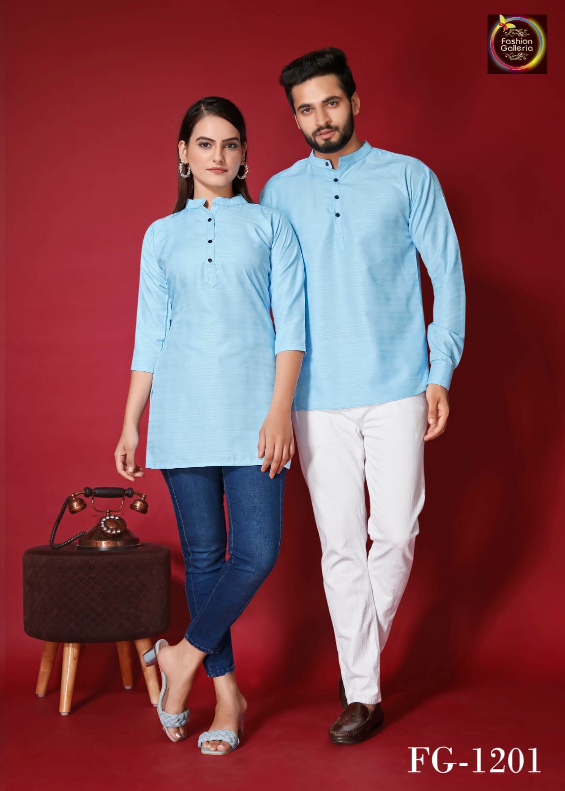 Mens Sequin Embroidered Kurti – Roop Darshan