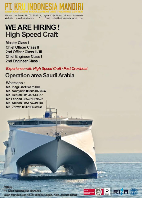 Hiring for Vessel Crew High Speed Craft Saudi Arabia March 2024