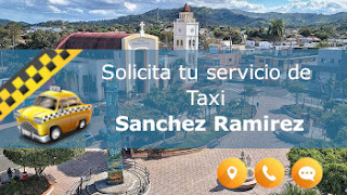 servicio de taxi y paisaje caracteristico en Sanchez Ramirez