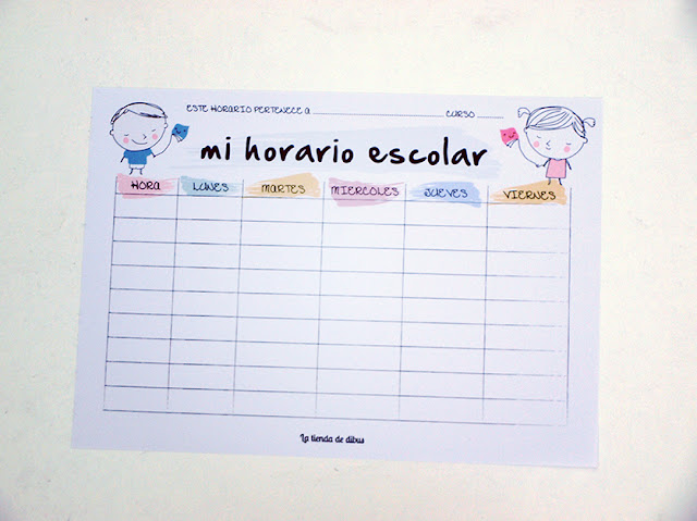 [freebie] Vuelta al cole: plantilla imprimible para el horario escolar