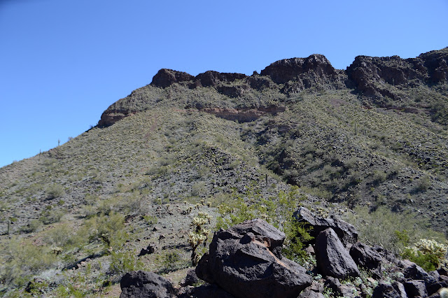 ramp and cliffs above