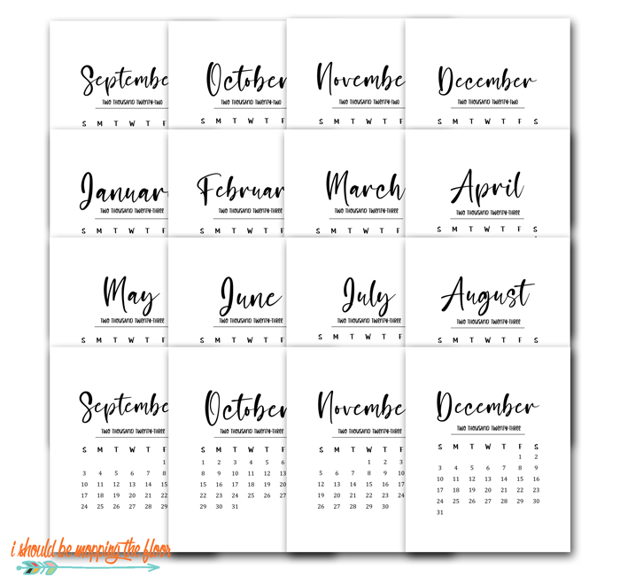 Free Calendar Printables