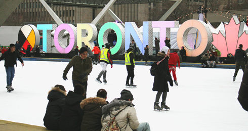 Nathan Phillips Square Toronto Skating