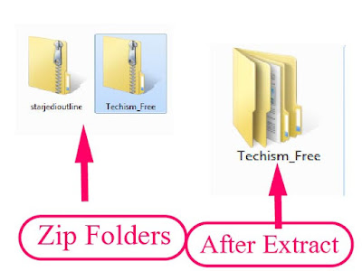 extracted folder and zip folders 