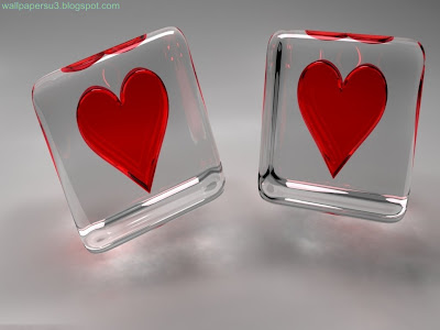 Hearts 3D Standard Resolution Wallpaper