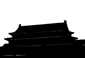 silhouette of chinise building