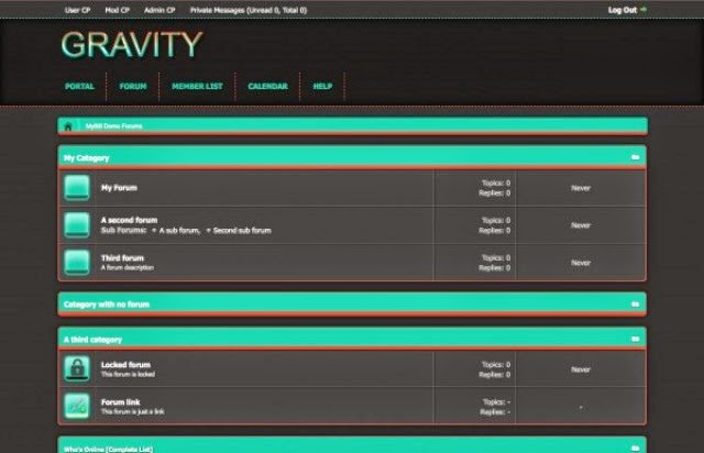 Gravity - Free MyBB Theme