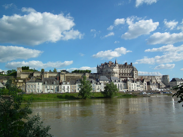 The chateau and town of Amboise, seen from the island in the Loire, Indre et Loire, France. Photo by Loire Valley Time Travel.