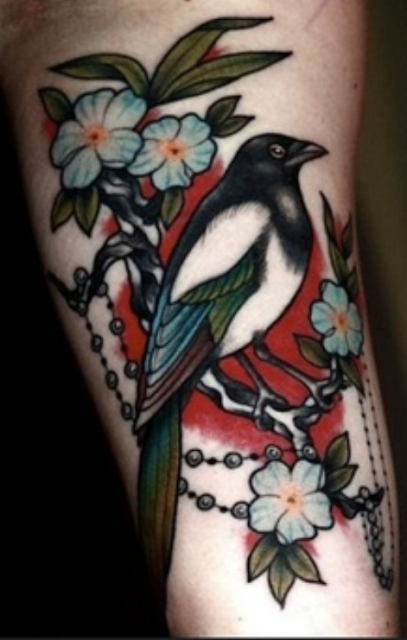 Crow bird 3d tattoo