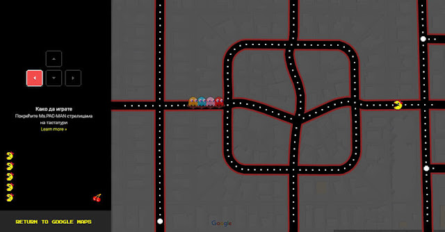Play the Pac-Man game on Google Maps!