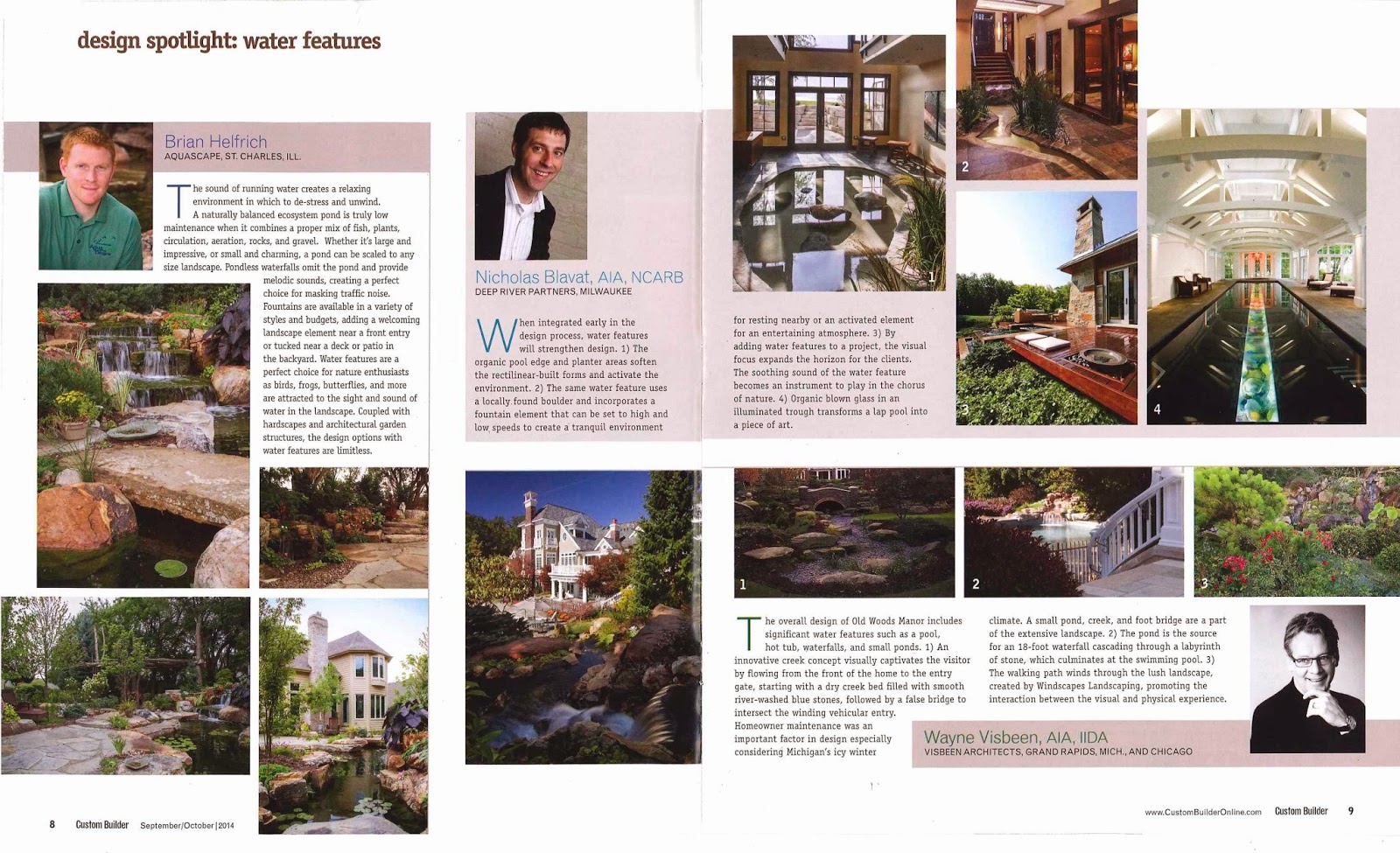 Custom Builder Design Spotlight Water Features Visbeen Architects