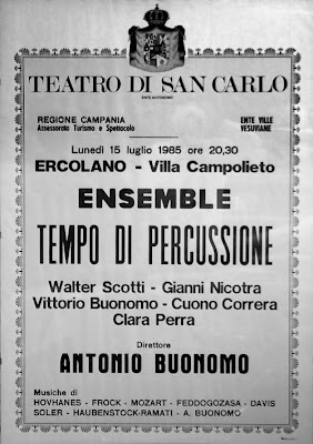 locandina tempo di percussione 1985