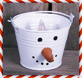 Snowman Bucket Light Christmas Craft