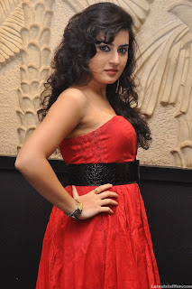 Archana Veda Hot Red Dress Photoshoot pics