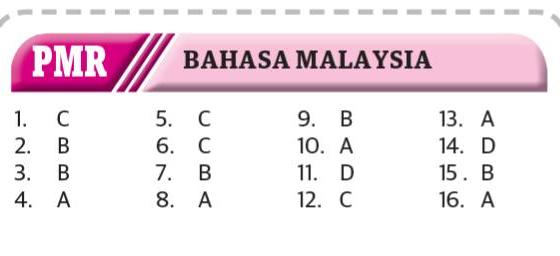 Koleksi soalan: Bahasa Malaysia PMR