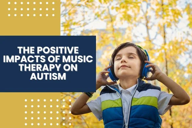 Autistic boy joyfully listening to music with headphones - The Positive Impacts of Music Therapy on Autism