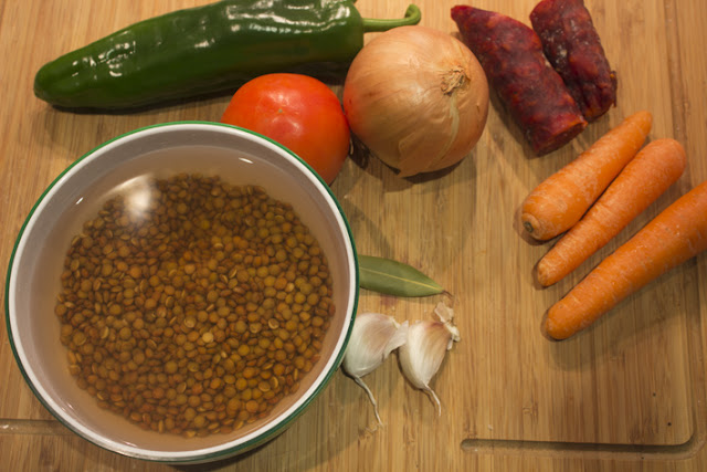 ingredientes lentejas con chorizo