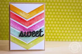 Sunny Studio Stamps: Fishtail Banner II Rainbow Chevron Sweet Card by Eloise Blue.